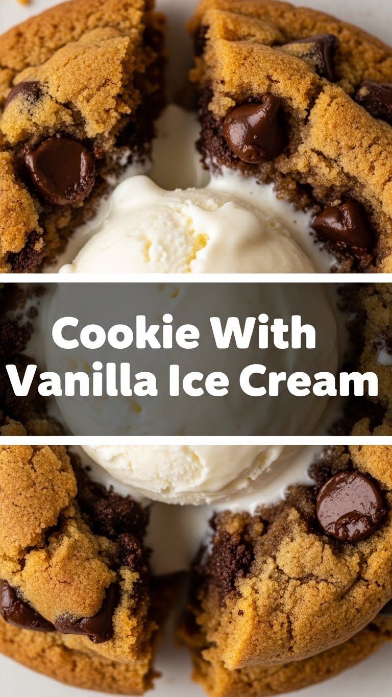 Cookie With Vanilla Ice Cream