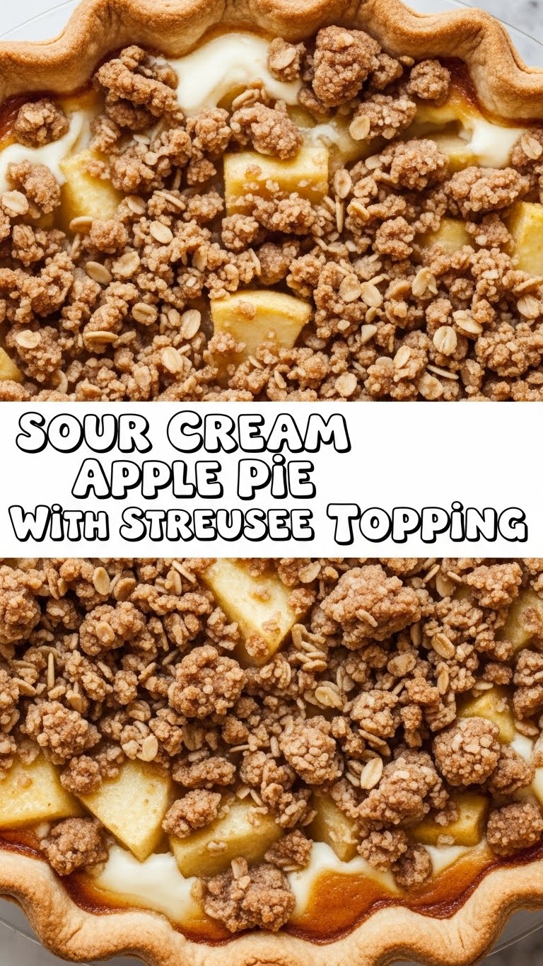 Sour Cream Apple Pie With Streusel Topping