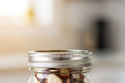 Mason Jar Ice Cream With Condensed Milk
