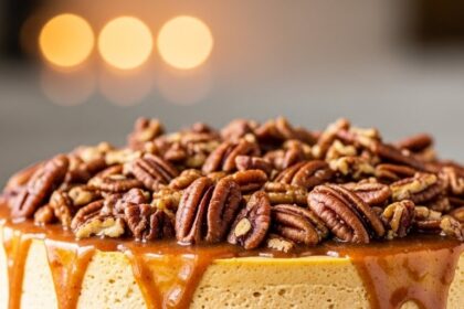 Pumpkin Cheesecake With Pecan Pie Topping