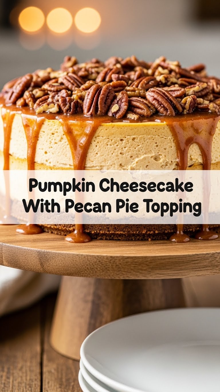 Pumpkin Cheesecake With Pecan Pie Topping