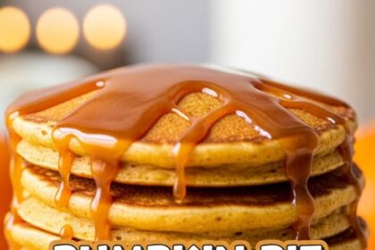 Pumpkin Pie Pancakes With Caramel Sauce