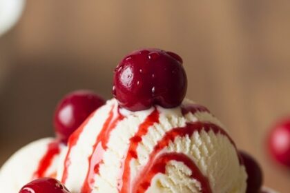 Vanilla Ice Cream With Cherries