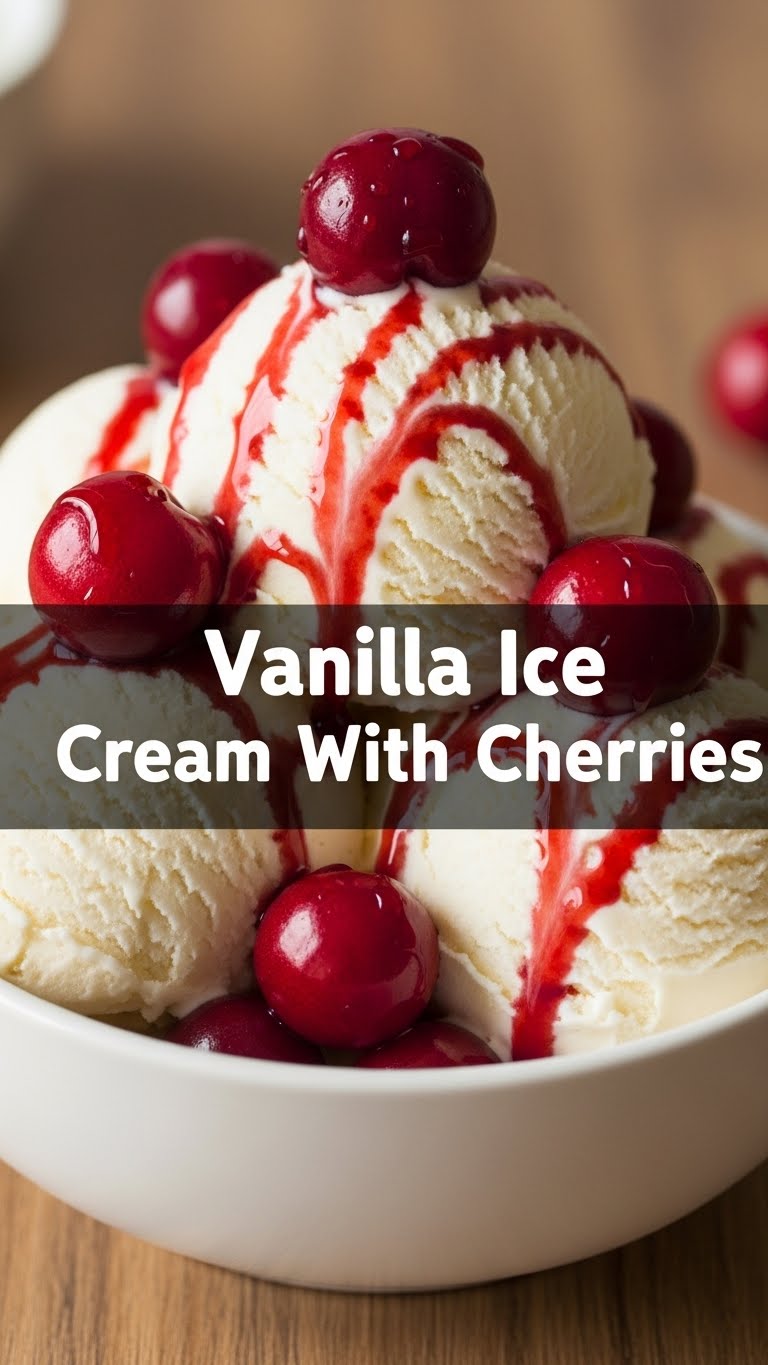 Vanilla Ice Cream With Cherries