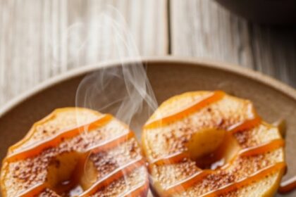 Baked Apples With Vanilla Ice Cream