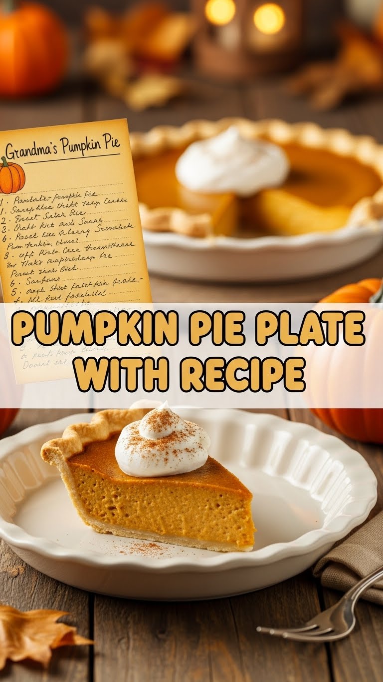 Pumpkin Pie Plate With Recipe
