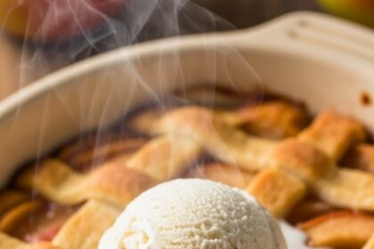 Apple Cobbler With Ice Cream