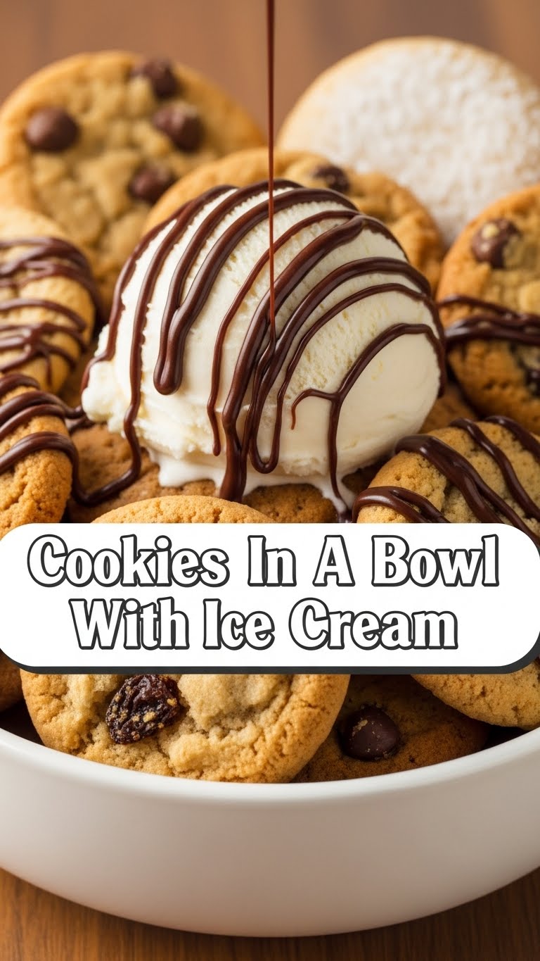 Cookies In A Bowl With Ice Cream