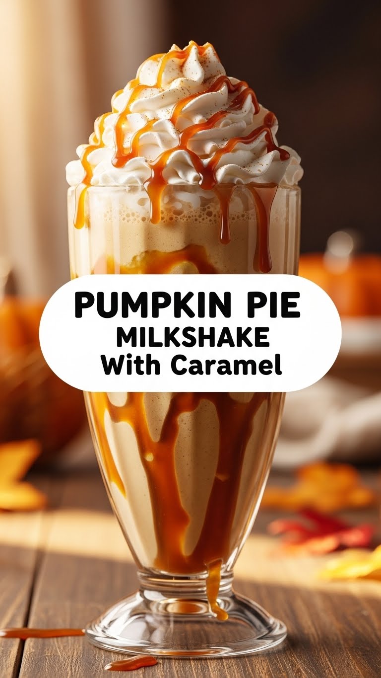 Pumpkin Pie Milkshake With Caramel