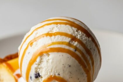 Cheesecake With Ice Cream On Top