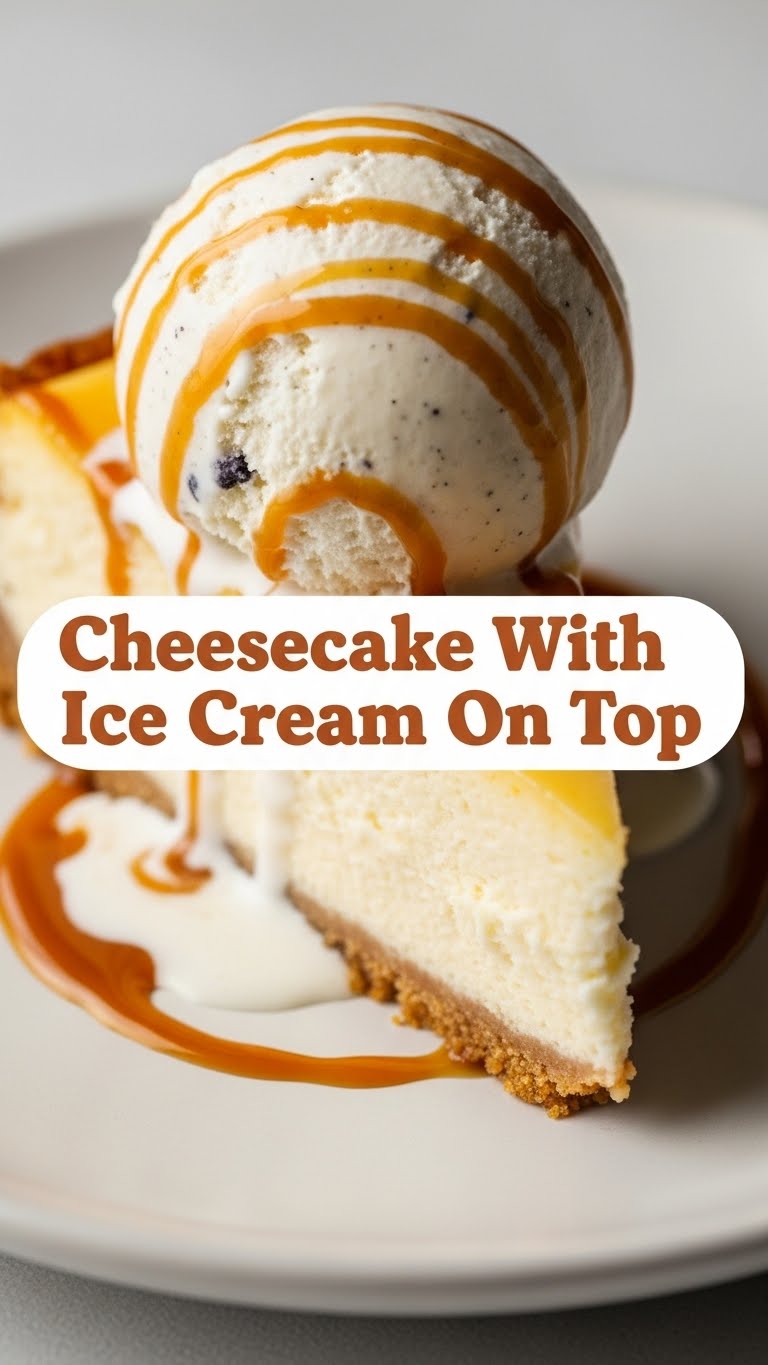 Cheesecake With Ice Cream On Top