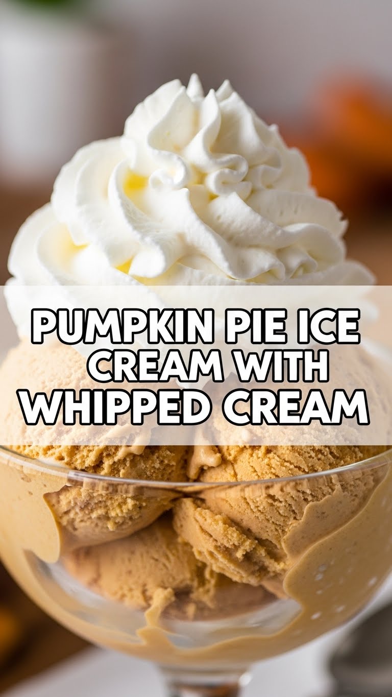 Pumpkin Pie Ice Cream With Whipped Cream