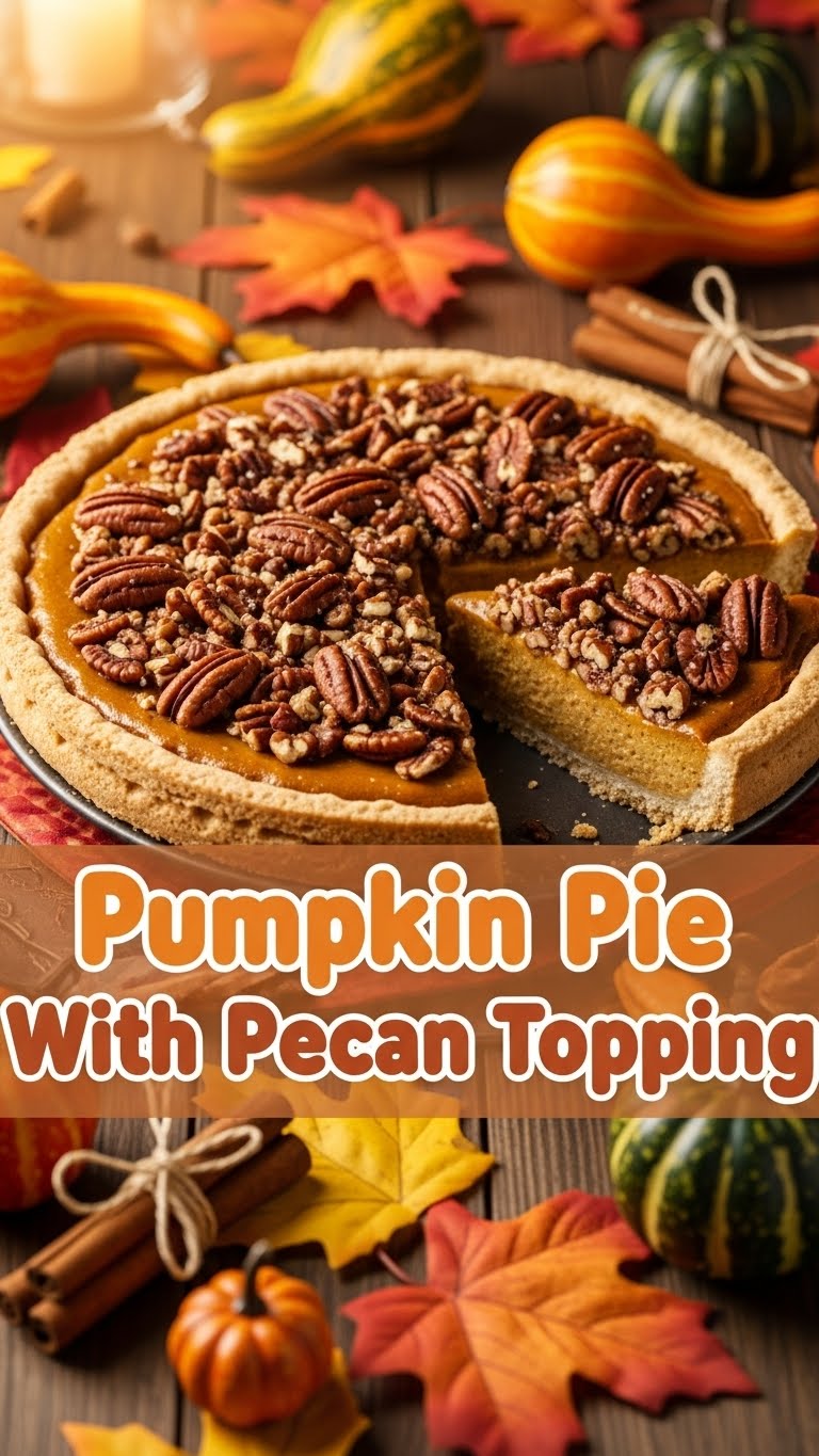 Pumpkin Pie With Pecan Topping