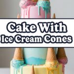 Cake With Ice Cream Cones