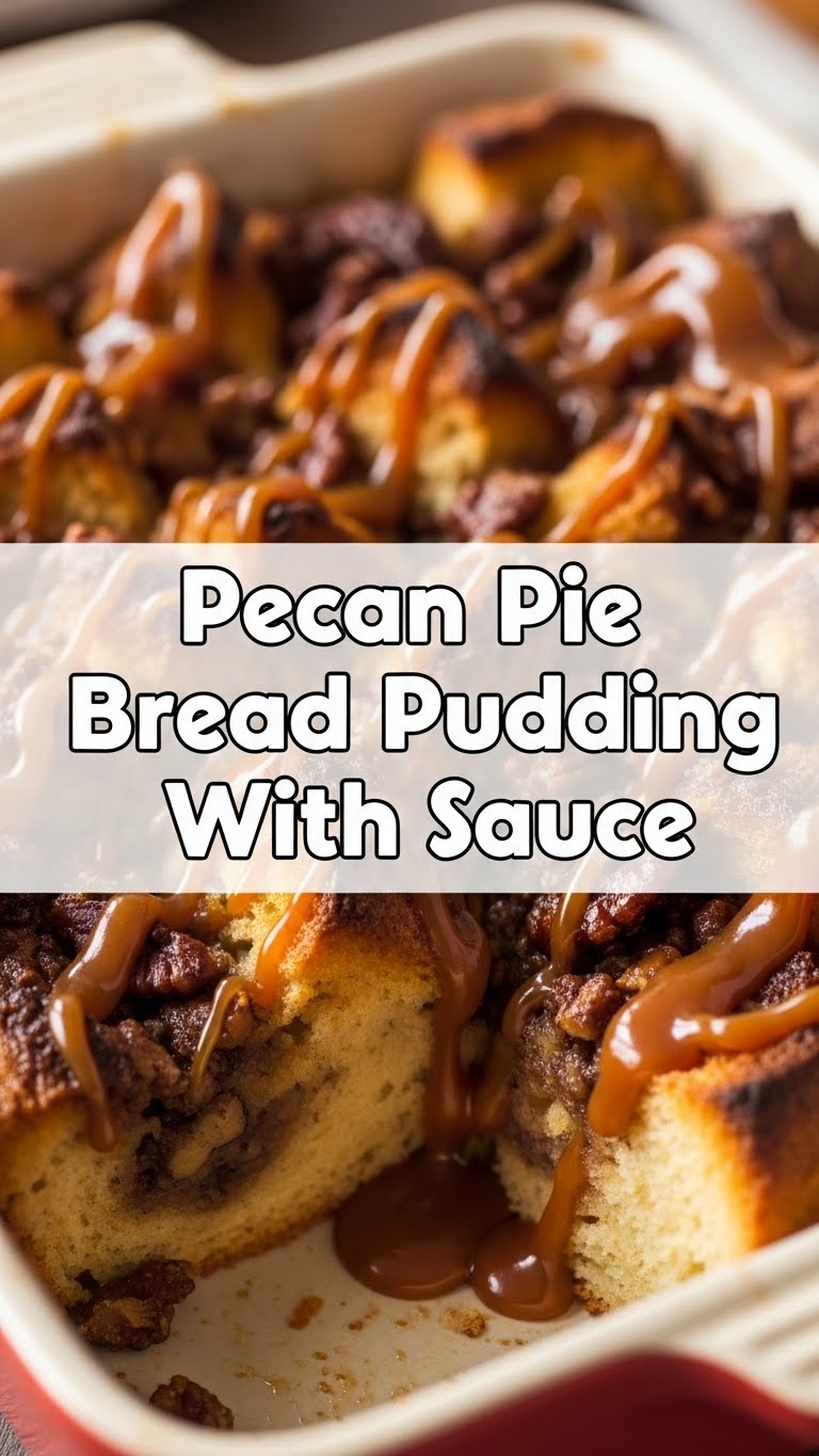 Pecan Pie Bread Pudding With Sauce