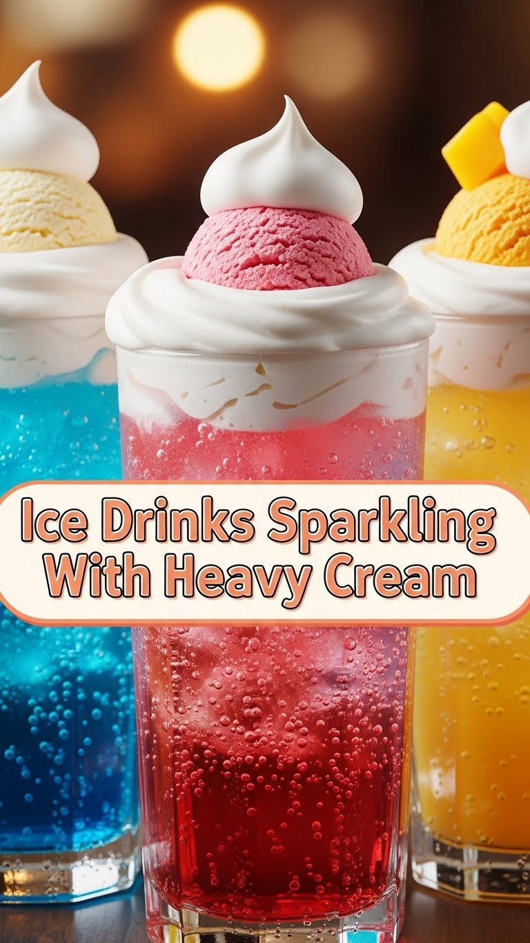Ice Drinks Sparkling With Heavy Cream