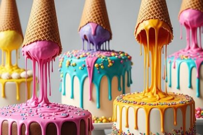 Cakes With Ice Cream Cones On Top