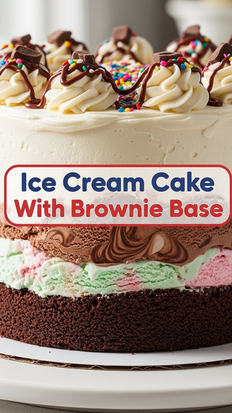 Ice Cream Cake With Brownie Base