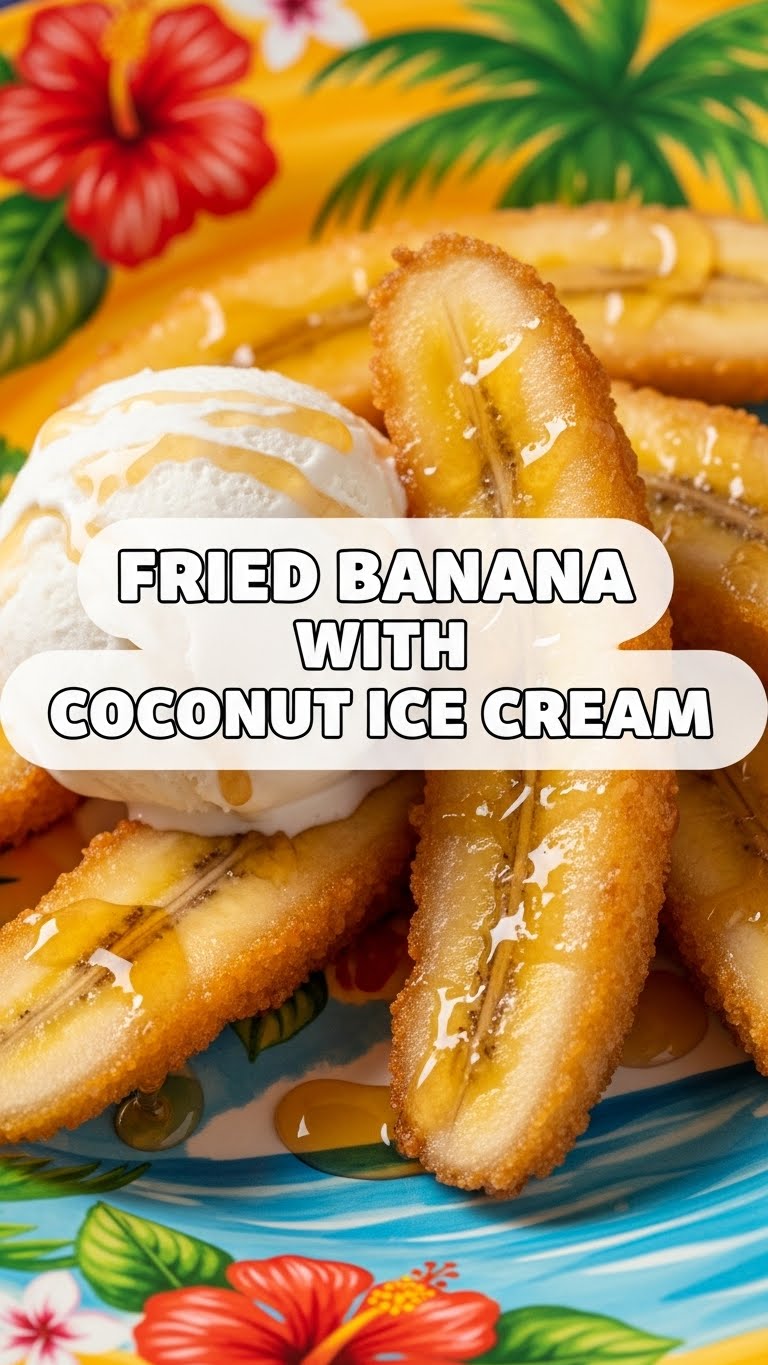 Fried Banana With Coconut Ice Cream