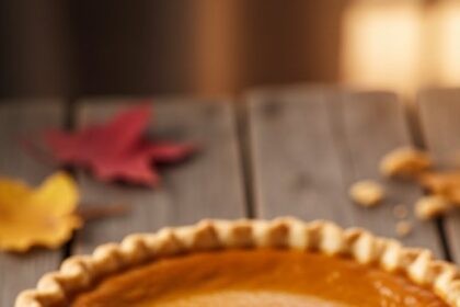 Pumpkin Pie With Slice Missing