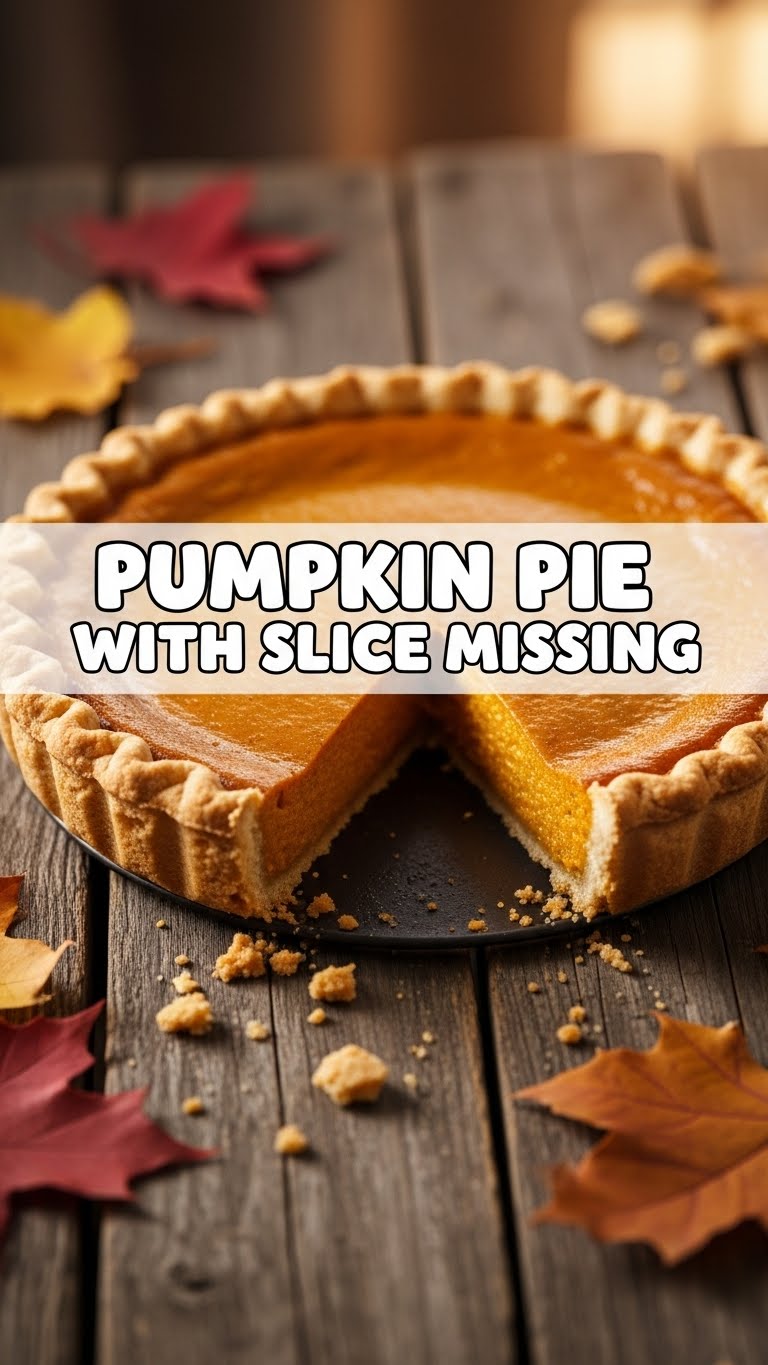 Pumpkin Pie With Slice Missing