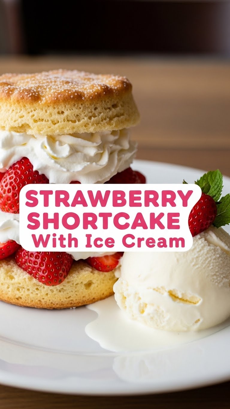 Strawberry Shortcake With Ice Cream