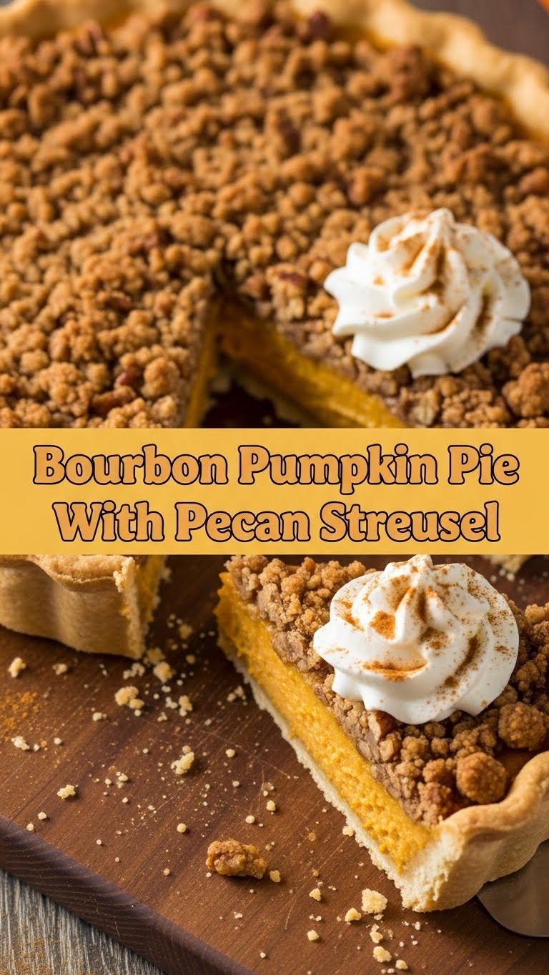 Bourbon Pumpkin Pie With Pecan Streusel