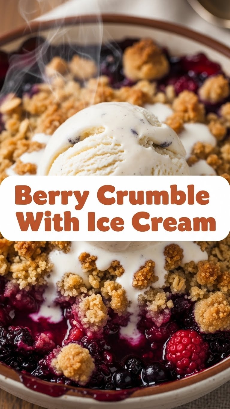 Berry Crumble With Ice Cream