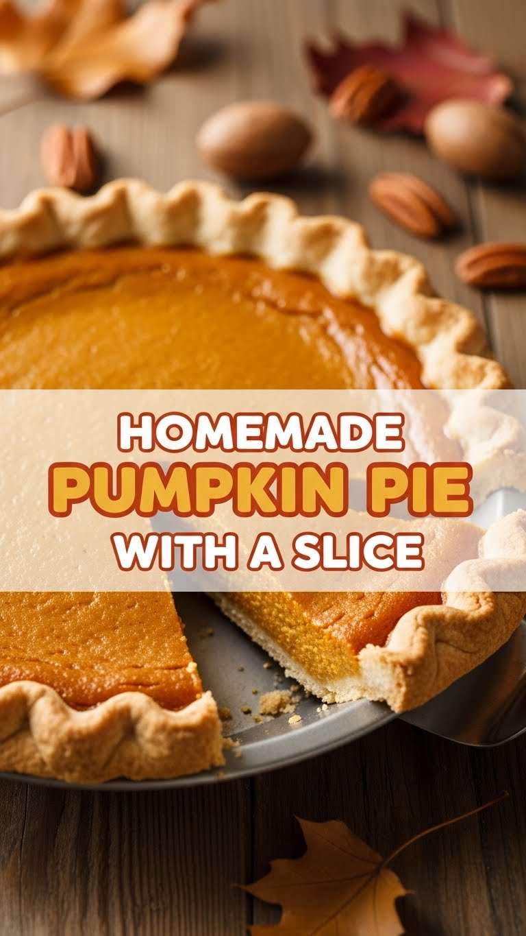 Homemade Pumpkin Pie With Slice