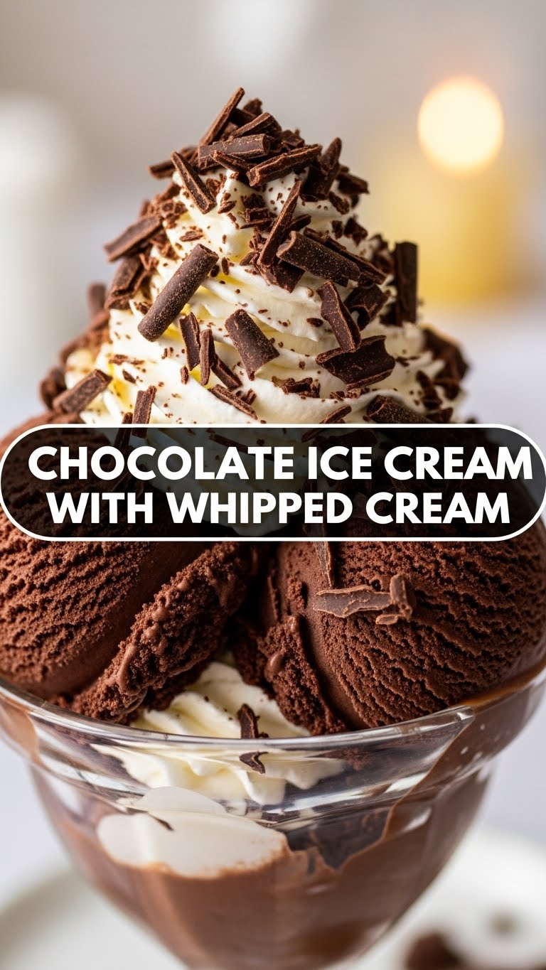 Chocolate Ice Cream With Whipped Cream