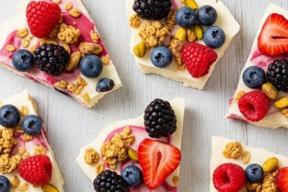 Frozen Yogurt Bark With Berries