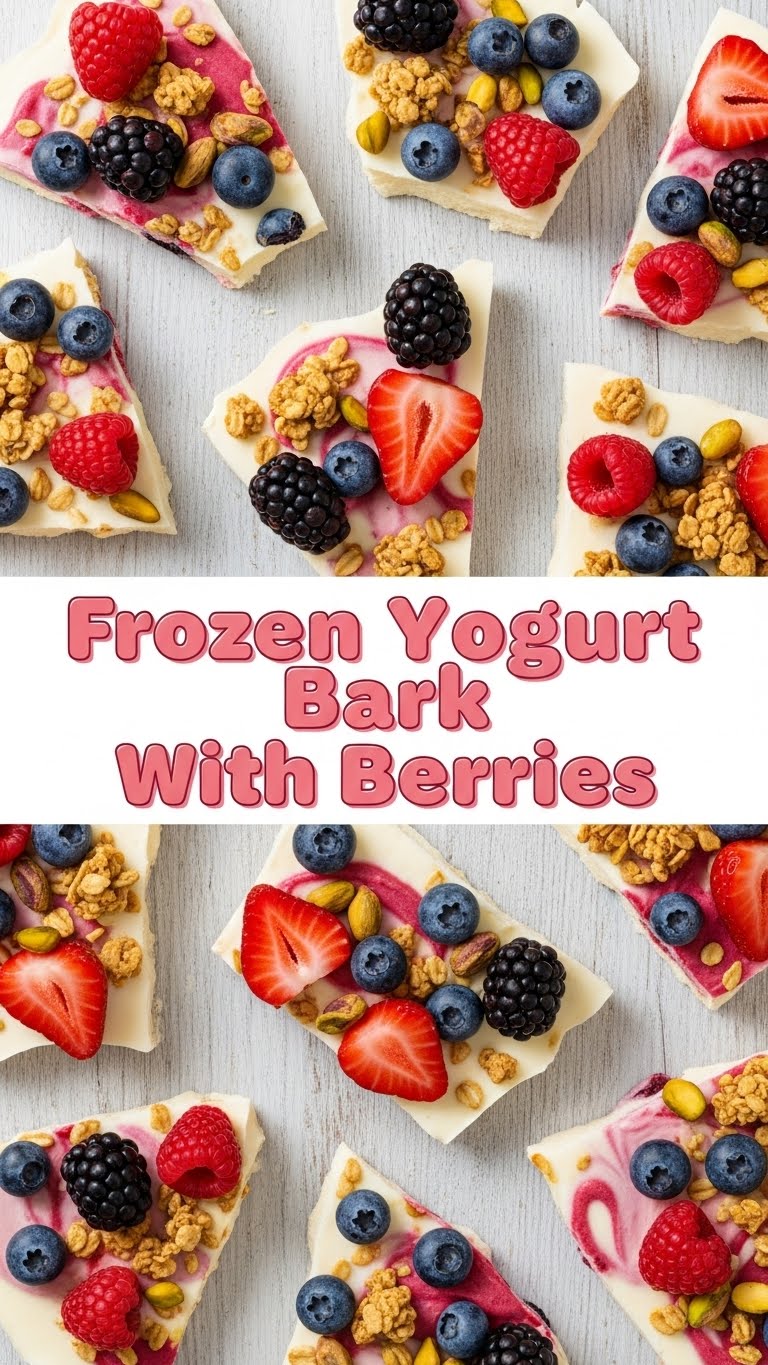 Frozen Yogurt Bark With Berries