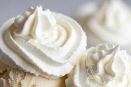 Homemade Ice Cream With Whipped Cream