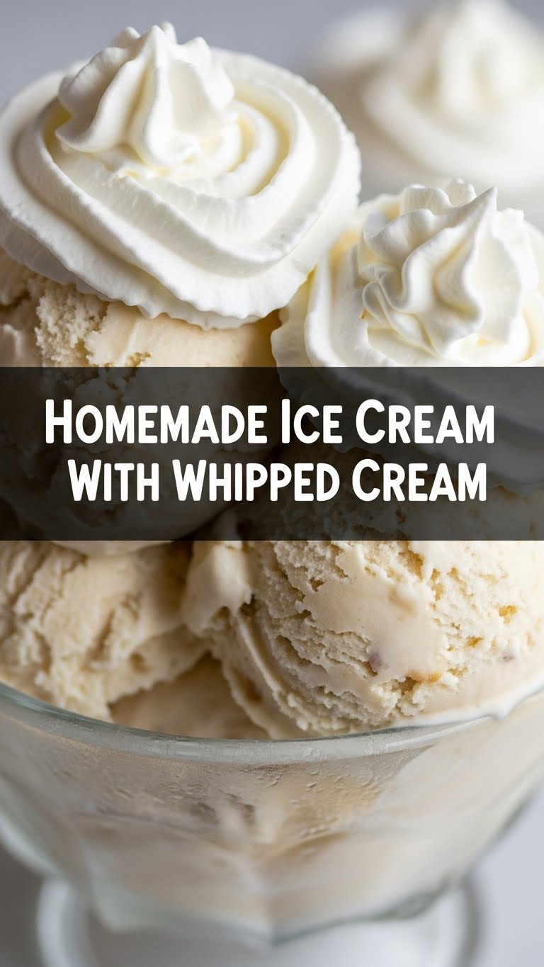 Homemade Ice Cream With Whipped Cream