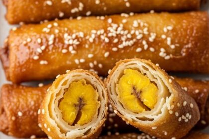 Turon With Ube Ice Cream