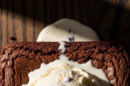 Brownie With Ice Cream Photography