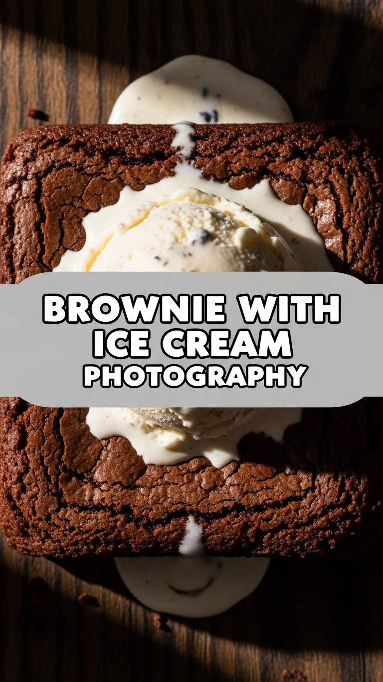 Brownie With Ice Cream Photography