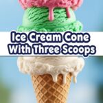 Ice Cream Cone With Three Scoops