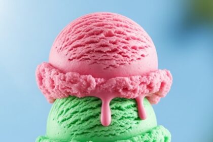 Ice Cream Cone With Three Scoops