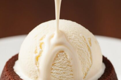 Chocolate Lava Cake With Vanilla Ice Cream