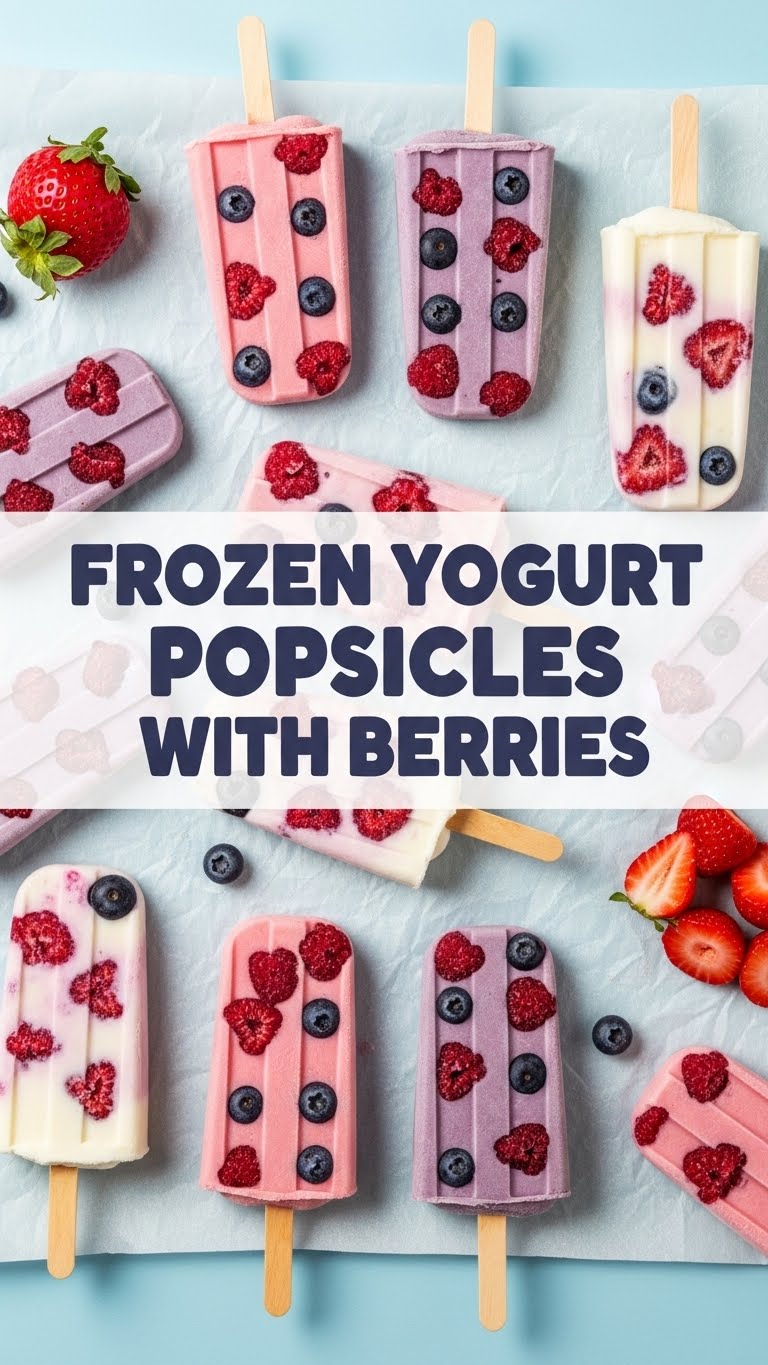 Frozen Yogurt Popsicles With Berries