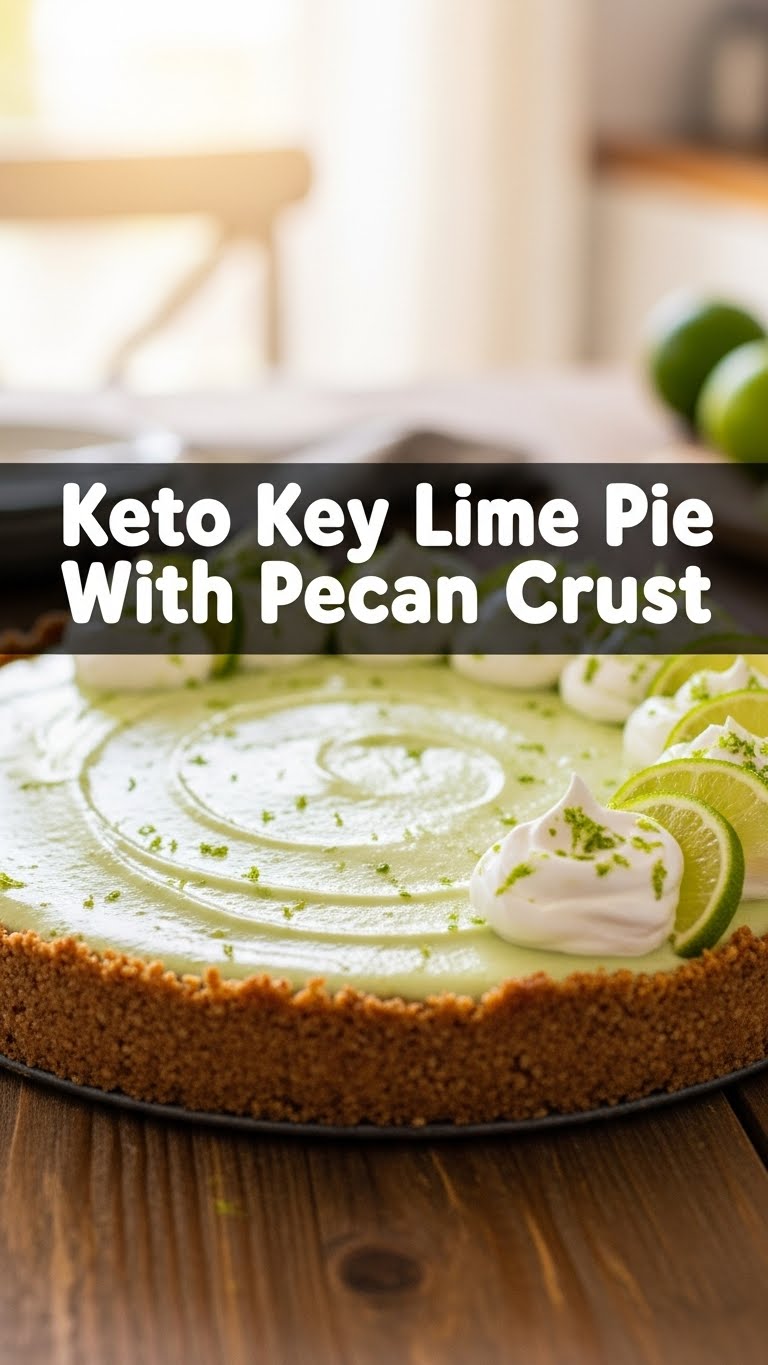 Keto Key Lime Pie With Pecan Crust