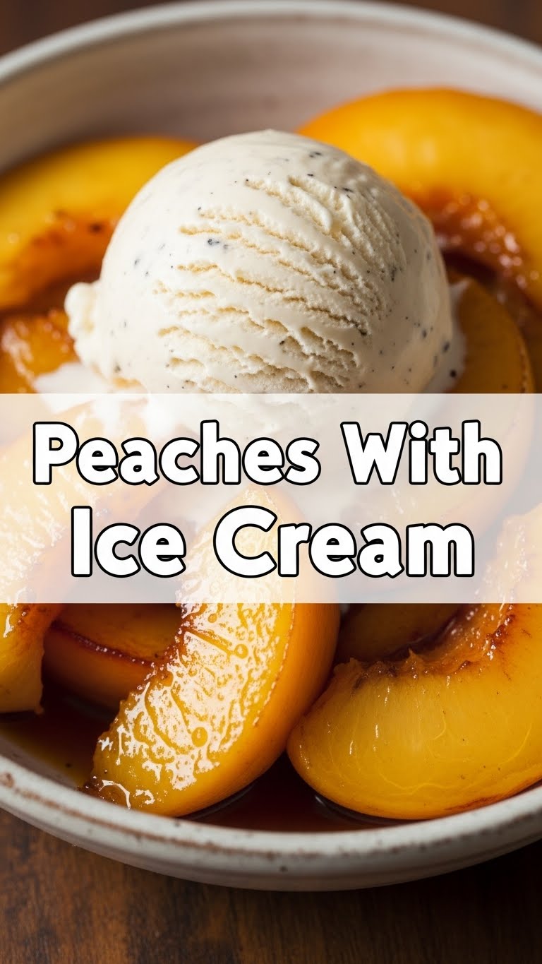 Peaches With Ice Cream