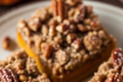 Pumpkin Pie Bars With Pecan Topping