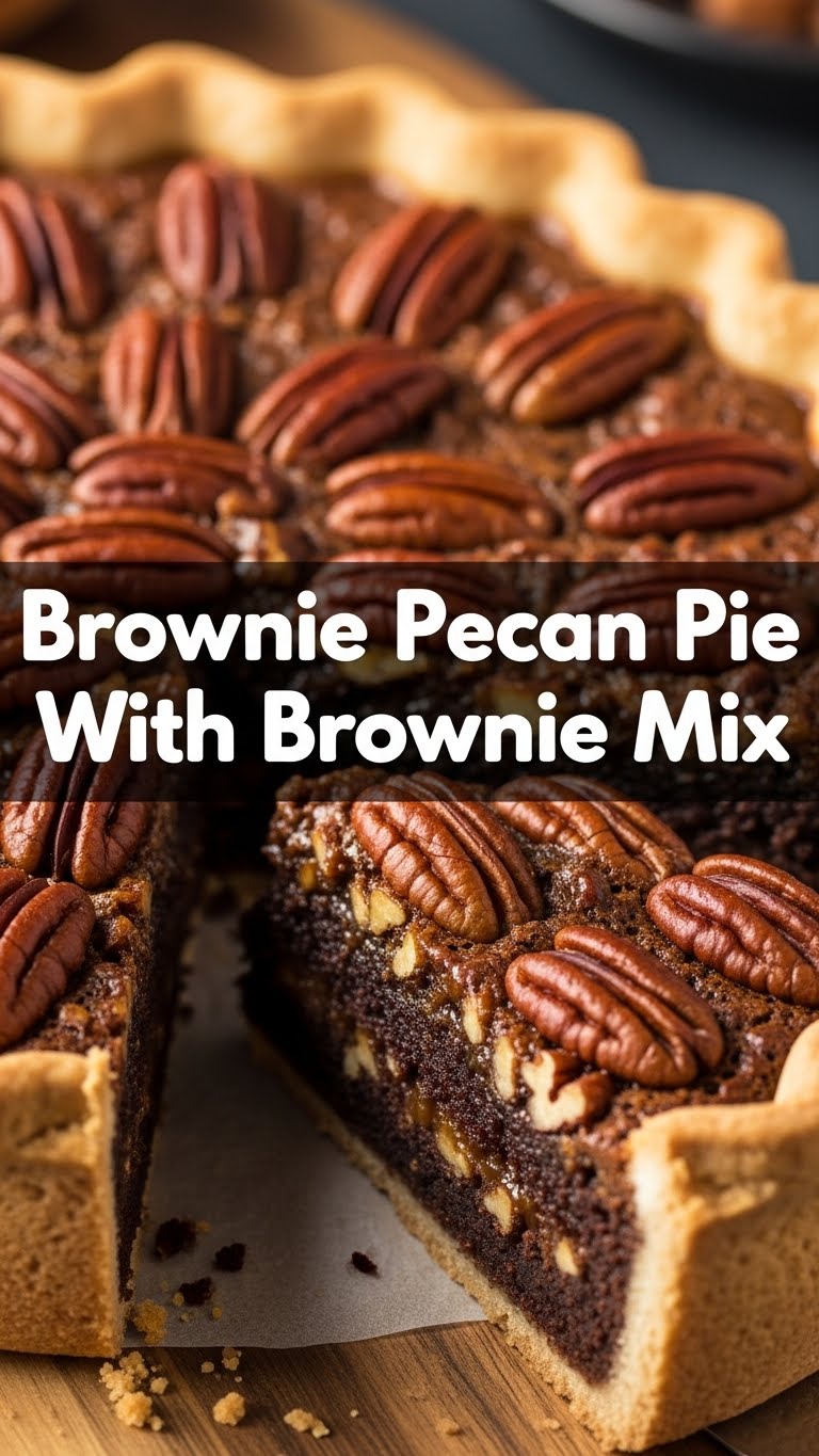Brownie Pecan Pie With Brownie Mix