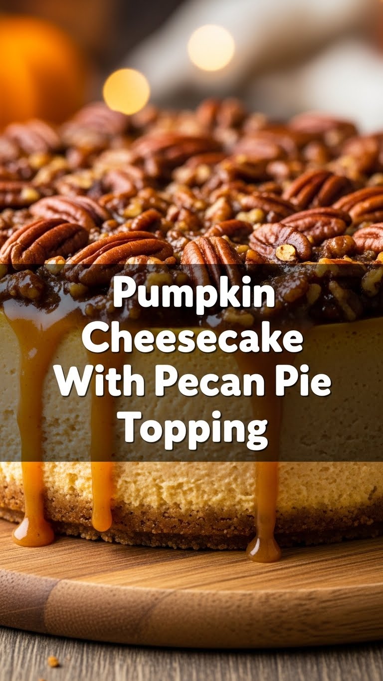 Pumpkin Cheesecake With Pecan Pie Topping
