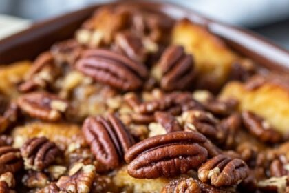 Pecan Pie Bread Pudding With Bourbon Sauce