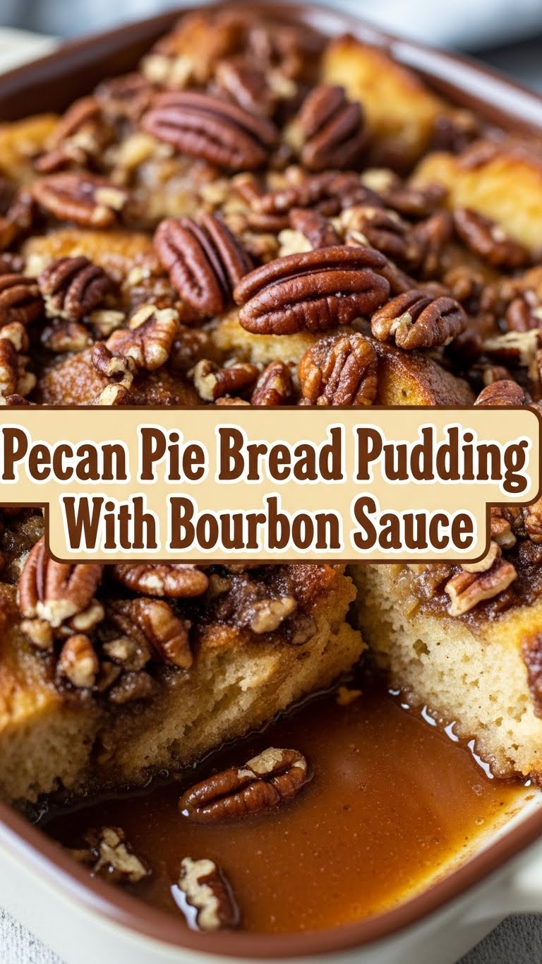 Pecan Pie Bread Pudding With Bourbon Sauce
