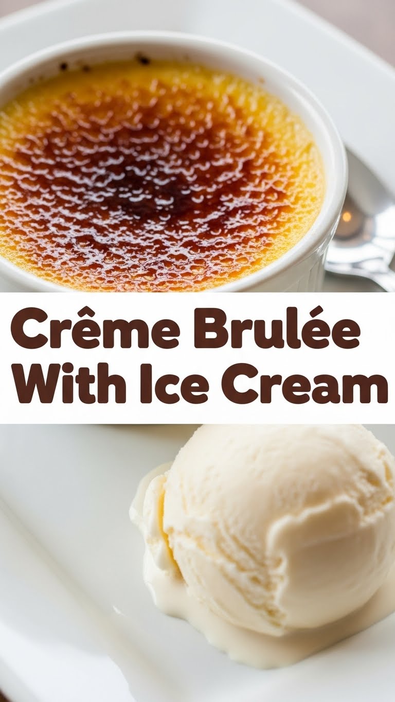 Creme Brulee With Ice Cream