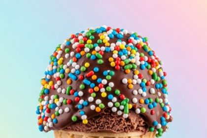 Chocolate Ice Cream Cone With Sprinkles